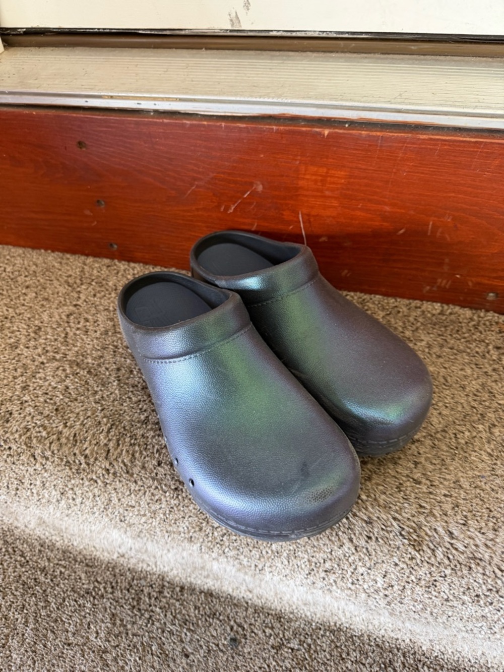 Dansko Iridescent Slip-On Clogs - Black